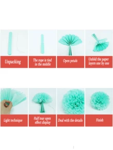 9 quả Pom Pom giấy, hoa giấy màu hồng, xanh và vàng, trang trí treo bóng, đám cưới, tiệc sinh nhật, tiệc cô dâu, tiệc độc thân, đồ dùng cho tiệc, đồ trang trí tiệc chào đón em bé, trang trí phòng, giáng sinh, ngày của cha - Nhiều màu - Xem 9