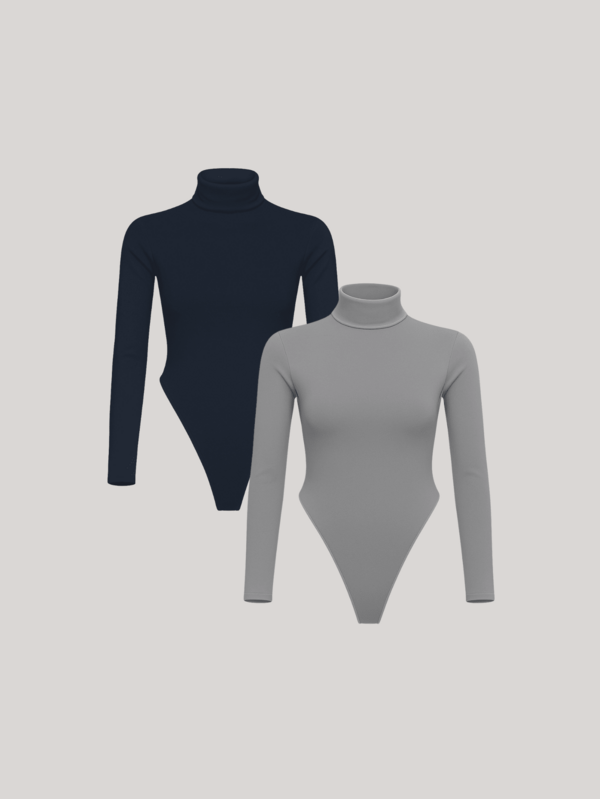 Kit 2 Body Feminino Suplex Manga Longa Forrado Segunda Pele Blusa Frio Premium