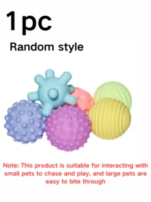 1个/3个/6个装宠物犬猫磨牙玩具。它们可以发出声音，帮助磨牙和清洁牙齿。球形设计可以吸引狗狗的注意力，促进互动。它们是有趣的宠物玩具。