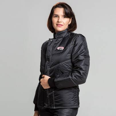 JAQUETA CALIFORNIA RACING FEMININA TRADICIONAL FRIO PRETO -Gf