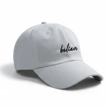 Believe Retro Baseball Cap, Curved Brim, Men's And Women's, Adjustable Fit - Trắng với đen - Xem 1