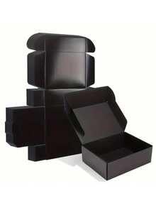 20个黑色纸板盒,小纸盒,飞机盒,迷你包装盒,手工皂包装,分隔盒,适用于小型企业包装,邮寄礼品盒,生日,婚礼,毕业典礼,圣诞节,情人节,多种尺寸可供选择 - 黑色 - 查看 23