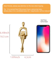 3pcs Gold Thinker Statue Home Decor, Modern Abstract Art Sculpture Decorative Accessories Suitable For Coffee Table, TV Cabinet, Desk, Bookshelf (Gold)