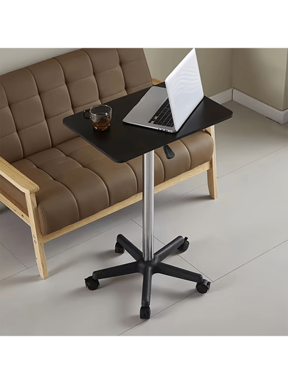 1pc 2025 New Portable Bureau Wheels, Height Adjustable Bedside Table, St ing Workstation, Computer Office Desk, Lectern view 2