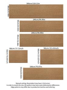 1pc Washable Brown Faux Jute Hallway Carpet, Made Of High-Quality Faux Jute Material, Top Absorbent, Suitable For Doormats, Hallway Carpets, Best Seller, Ideal For Living Room, Porch, Study, Dining Room Decor, Machine Washable, New Design, Multiple Sizes Available, Great For Housewarming Gifts - Brown - View 6
