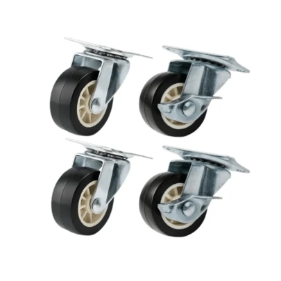 Kit 4 Unidades Rodas Giratórias Rodinhas Com Freio Para Móveis Pesados