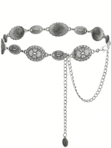 Women's Western Metal Conch Belt Cowboy Dress Chain Belt Cowboy Country Concert Clothing Accessories Waist Chain Fall, Autumn, Halloween    Geometric    Boho    Zinc Alloy    Chain - 金色 - 查看 8