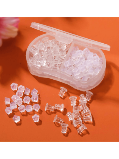 1 Box 2 Styles Earring Back Plug DIY Earring Hooded Earring Back Scrunchie Accessory 5mm Women's Fashion Earrings