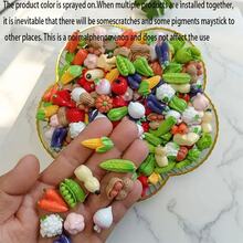 10/20/30 件树脂水果蔬菜珠套装 - 适用于 DIY 工艺品、珠宝制作和家居装饰 | 包括西红柿、黄瓜、辣椒等 - 彩色 - 查看 3