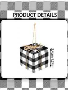 12 piezas Nuevos adornos de árbol de Navidad Miniaturas de regalos para manualidades a cuadros búfalo Caja miniatura Adornos Pequeños regalos envueltos colgantes para decoración de fiesta de Navidad, decoración de habitación