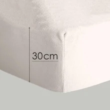 Kynley Flannel Fitted Sheet For 90/100/135/150/160/180 Cm Beds, Coral Fleece Fitted Sheet, Warm And Soft For Winter, Super Soft And Breathable Coral Fleece Fitted Sheet, Adjustable With Elasticated Corners. ✅ Delivery Within 48-72 Hours - Beige - View 2
