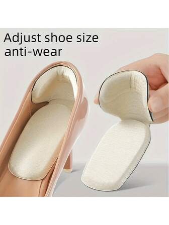 1pair Anti-Wear Heel Stickers, Change Shoes From Big To Small, Anti-Drop Heel Half-Size Pads, High-Heel Insoles, Shoe Size Adjustment , Heel Pads