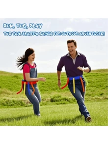 2件/3件套装（5尾/8尾）户外夺旗互动游戏 - 圣诞用品、家庭聚会、派对、团队建设，多种颜色可选（红、黄、蓝、绿、橙、紫），适合青少年和成人户外竞技娱乐，可伸缩夺旗训练装置，适合户外家庭、野餐嘉年华游戏，增强团队合作和运动技能，派对娱乐，趣味礼物