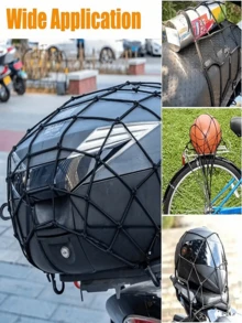 Motorcycle Helmet Luggage Rope, Bungee Rope, Bandage, Helmet Luggage, Retractable Elastic Strap, Off-Road Vehicle Luggage Net, Luggage Rack, Elastic Mesh Bag, Vehicle Trunk Cargo Net, Safety Protective Net