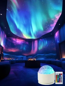 1PC Aurora Borealis Star Projector Lamp With Remote Control LED Star Projector USB Powered, Suitable For Room Decoration, Party Decoration, Home Valentine's Day Gift USB Plug-In Bedside Lamp