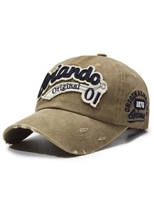 1pc ORLANDO 01 Embroidered Baseball Cap, ORIGINAL BRAND 1876 ORLANDO Side Embroidery Hat, ORLANDO Embroidered Sun Visor Hat, Vintage Washed Casual Fashion Sun Hat,Summer,Beach,Holiday,Festival,Travel - Multicolor - View 7