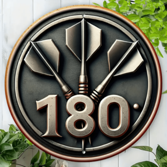1pc Darts Enthusiast's Metal Wall Plaque - 180 Degree Metal Darts Board Design, 8x8 Inch Iron Tin Sign, Indoor/Outdoor Decor For Bar, Cafe, Gym, Farmhouse, Restaurant, Garden With Random Hole Styles
