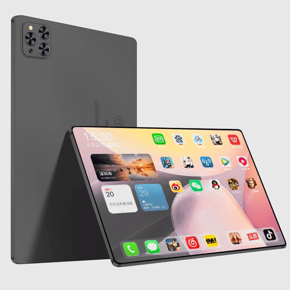 New 2026 Android 12 Tablet 8 Core 2.5Ghz/8GB RAM/256GB Storage Support 256GB SD Expansion/10.1-Inch 1920*1080 LED Screen/5G.4G WIFI /Dual SIM Card Callable/8800mah/Type-C/8mp+16mp Webcam/With Leather Case, Keyboard, Stylus, Adapter, Earphones,OTC Connectors - 深灰色 - 查看 1