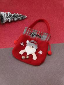 1pc/3pcs Customizable Text/Name Gift Bags, Halloween, Christmas Candy Bags, Santa Claus, Snowman, Reindeer, Holiday Decorations, Christmas Eve Apple Bags, Toy & Snack Storage Bags, Party Supplies - Item 5 - View 3