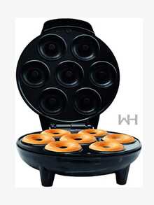 Mini Máquina de Hacer Mini Donas, Superficie Antiadherente, 7 Donas - Negro - Ver 2