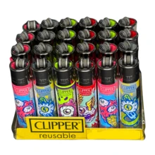 Box With 24 Units - Original Clipper Lighter Rechargeable Collectible Reusable And Economical | Use At Home, Kitchen, Lighting Candles, Barbecue, Camping, Travel And Decoration - Maxi Monster Eyes - 24 蒙特之眼 - 查看 1