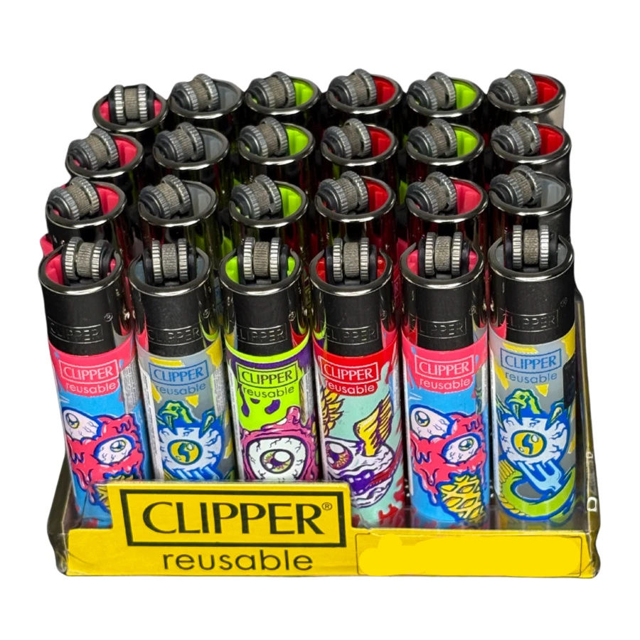 Box With 24 Units - Original Clipper Lighter Rechargeable Collectible Reusable And Economical | Use At Home, Kitchen, Lighting Candles, Barbecue, Camping, Travel And Decoration - Maxi Monster Eyes - 24 蒙特之眼 - 查看 1
