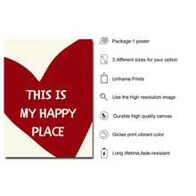 1 幅无框“这是我的快乐之地”帆布海报，Y2K 墙壁艺术，少女学院风青少年房间装饰，艺术墙画，可作为礼物，可用于客厅、卧室、餐厅、宿舍、浴室、家庭和办公室墙壁装饰 - 彩色 - 查看 8