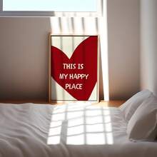 1 幅无框“这是我的快乐之地”帆布海报，Y2K 墙壁艺术，少女学院风青少年房间装饰，艺术墙画，可作为礼物，可用于客厅、卧室、餐厅、宿舍、浴室、家庭和办公室墙壁装饰 - 彩色 - 查看 6