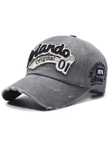 1pc ORLANDO 01 Embroidered Baseball Cap, ORIGINAL BRAND 1876 ORLANDO Side Embroidery Hat, ORLANDO Embroidered Sun Visor Hat, Vintage Washed Casual Fashion Sun Hat,Summer,Beach,Holiday,Festival,Travel - Multicolor - View 14