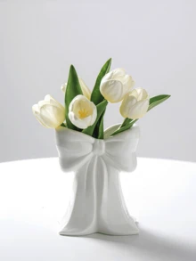 1个时尚树脂花瓶，带蝴蝶结装饰，少女风家居装饰花瓶，浪漫婚礼装饰蝴蝶结造型树脂花瓶，结婚礼物，毕业礼物，生日礼物，节日礼物，送给女朋友/男朋友的礼物 - 彩色 - 查看 9
