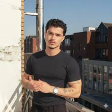 Men's Casual T-Shirt Slim Fit Basic Social Fashion - 深灰色 - 查看 7