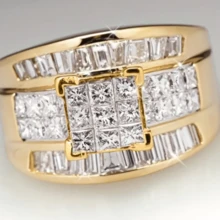 14k Gold Plated Women's Promise Ring, Inlaid With Sparkling Synthetic Zirconia, Symbol Of Eternal Love, Perfect Gift For Girl's Birthday, Christmas, And Anniversary - Gold - View 2