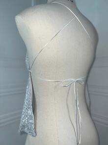 Blusa Emy | Paetê Brilhoso Frente Única Com Alças Finas Ajustáveis - Festa, Balada, Noite, Dia, Aniversário, Eventos