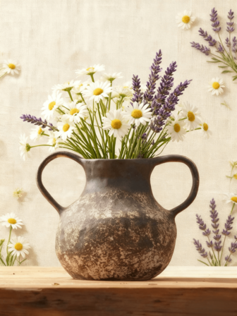 1 pièce Vase en céramique de style vintage, vase à double poignée à la bouche ronde de ton brun délavé avec un charme rustique. Vase en céramique décoratif pour la maison et les scènes de printemps/été. Décoration de maison, décoration de pièce, vase à fleurs, vase en verre