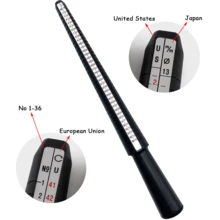 Adjustable Ring Sizer Tool Kit - Plastic Ring Mandrel, Reusable Finger Measuring Tape 1-17 US Ring Size, 27pcs Stainless Steel Ring Measuring Tool, US Ring Size 0-13 In Half Sizes