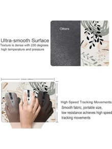 1 Stück Mauspad mit abstraktem Kunstdesign, quadratisches wasserdichtes rutschfestes Gummiuntergrund Mauspad, geeignet für Büro Laptop, moderne bohemische Blattmuster Schreibtischzubehör Büroartikel Büroschreibtischzubehör Mauspad für den Schreibtisch