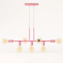 Rubis Aluminum Pendant Ceiling E27 7 Lights Lumini Lab - Baby Rose - View 9
