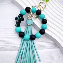 New Silicone Beaded Wristband Keychain, Design To Prevent Loss, Creative Wristband Keyring Accessory, Ideal Gift For Friends, Siblings, Ladies, Mothers, Suitable For Daily Outfit, Car Accessories, Backpack Accessories, Lanyard, ID Card Holder, Car Accessories, Bag Accessories Christmas Bag Charms Car Accessories Teacher Sister Gift Ideas