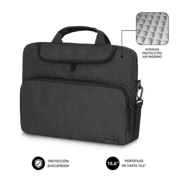  SUBBLIM Maletín Ordenador 15.6" Gris Oscuro Air Padding Air Padding Bolsillo Organizador Transporte