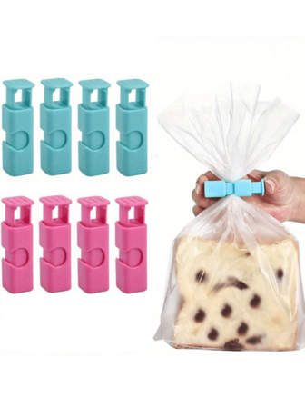 5个装密封袋夹可重复使用保鲜储存工具塑料密封夹密封袋家用厨房收纳夹 (颜色随机)