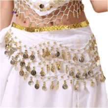 1pc Gold Trim Coin Waist Chain, Suitable For Beginner Jazz Dance, Belly Dance, Shiny Sexy Dance Practice Hip Scarf, BLINGBLING, Versatile For Daily Wear, Nightclub Stage Performance, Street Style, Festival Party Decoration