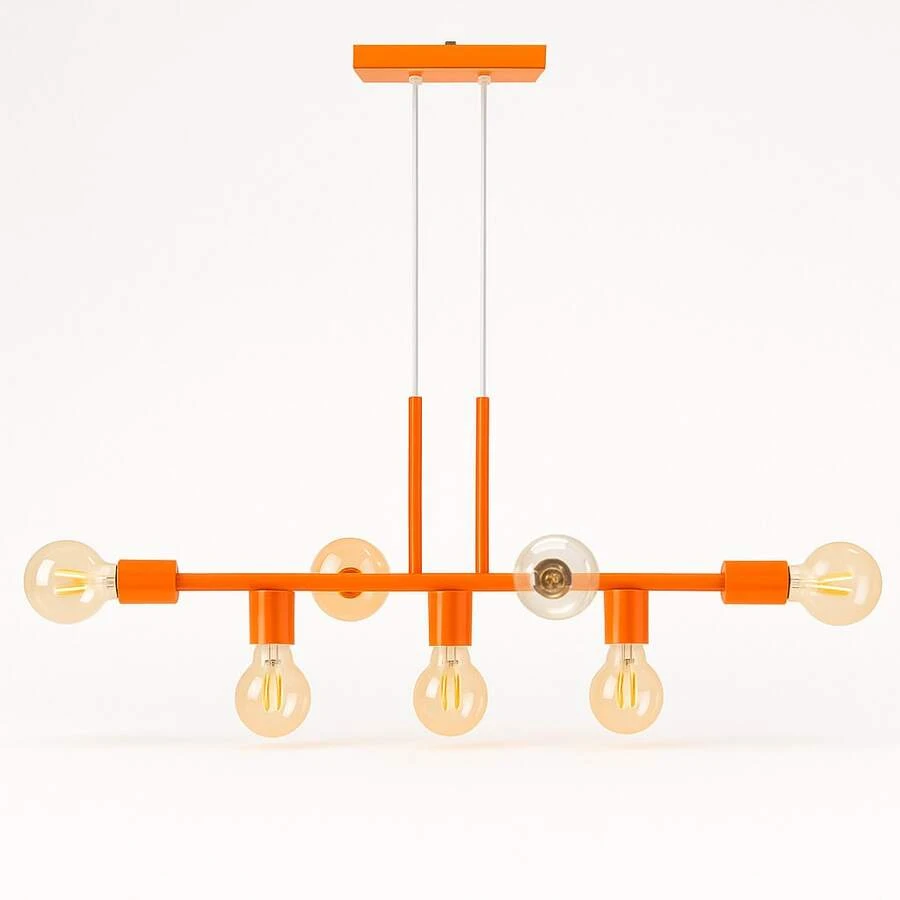 Rubis Aluminum Pendant Ceiling E27 7 Lights Lumini Lab - Bright Orange - View 1