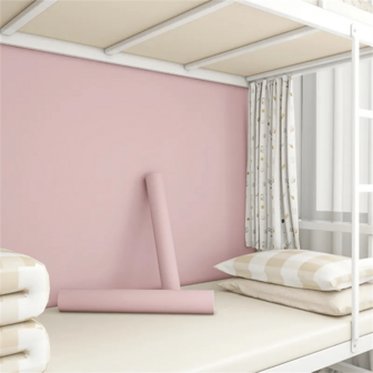 1 片浅粉色即撕壁纸，浅粉色自粘接触纸，哑光可光壁纸，自粘，可移除厨房装饰壁纸，适用于房间装饰，家居装饰，家居饰品，纯色壁纸，PVC 防水乙烯基墙贴，圣诞节美学贴纸