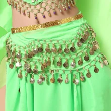 1pc Gold Trim Coin Waist Chain, Suitable For Beginner Jazz Dance, Belly Dance, Shiny Sexy Dance Practice Hip Scarf, BLINGBLING, Versatile For Daily Wear, Nightclub Stage Performance, Street Style, Festival Party Decoration