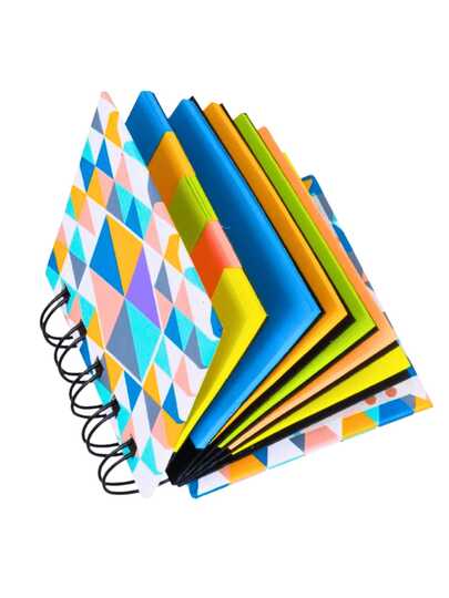 1 livro 5 cores 180 folhas Bloco de Notas Adesivas em Papel de Couro Bovino, Combinação de Cores Fluorescentes