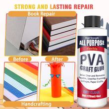 pH-neutralt PVA-lim, syrafritt bokbindningslim av arkivkvalitet, torkar klart och förblir flexibelt, för montering, collage, papperspyssel