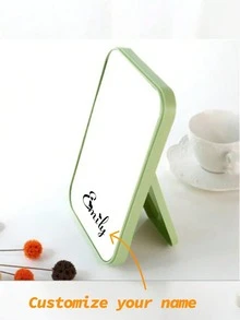 1 Peça Espelho de Maquiagem Painel Único da Série de Cores de Macaron Personalizado com Nome, Data, Mensagem, de Alta Qualidade. Suporte para Espelho, Dobrável e Portátil, Super Prático. Um Espelho de Maquiagem Dobrável Essencial para Estudantes. A Vida Precisa de uma Sensação de Cerimônia. Comece com Este Espelho. Um Presente Personalizado Único com Texto Preparado Especialmente para Ela/Ele. Adequado para Dia dos Namorados, Aniversário, Apreciação