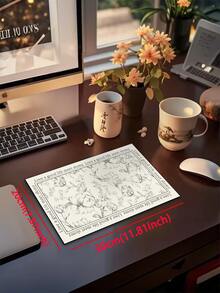 1 件装硅胶厨房垫，带有浪漫水墨画图案，奢华优雅风格缓解疲劳厨房地毯，吸水防滑地毯，适用于厨房、浴室、入口、洗衣房