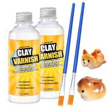 全新铝盖风干粘土清漆、光泽风干粘土釉、陶瓷和丙烯酸涂料粘土清漆、无色、高光泽、耐刮擦、珠宝制作密封胶