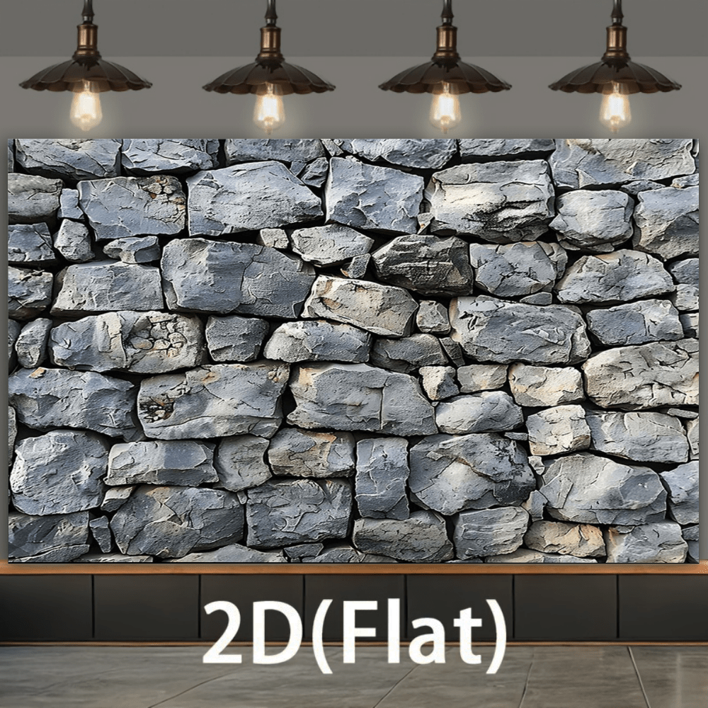 1pc Country-Style Stone Wall Party Background Wall, Large Size, Polyester Fiber, No Power Required, Perfect For Camera Photography, Birthdays, Anniversaries And Festival Celebrations, Suitable For Both Indoor And Outdoor Use